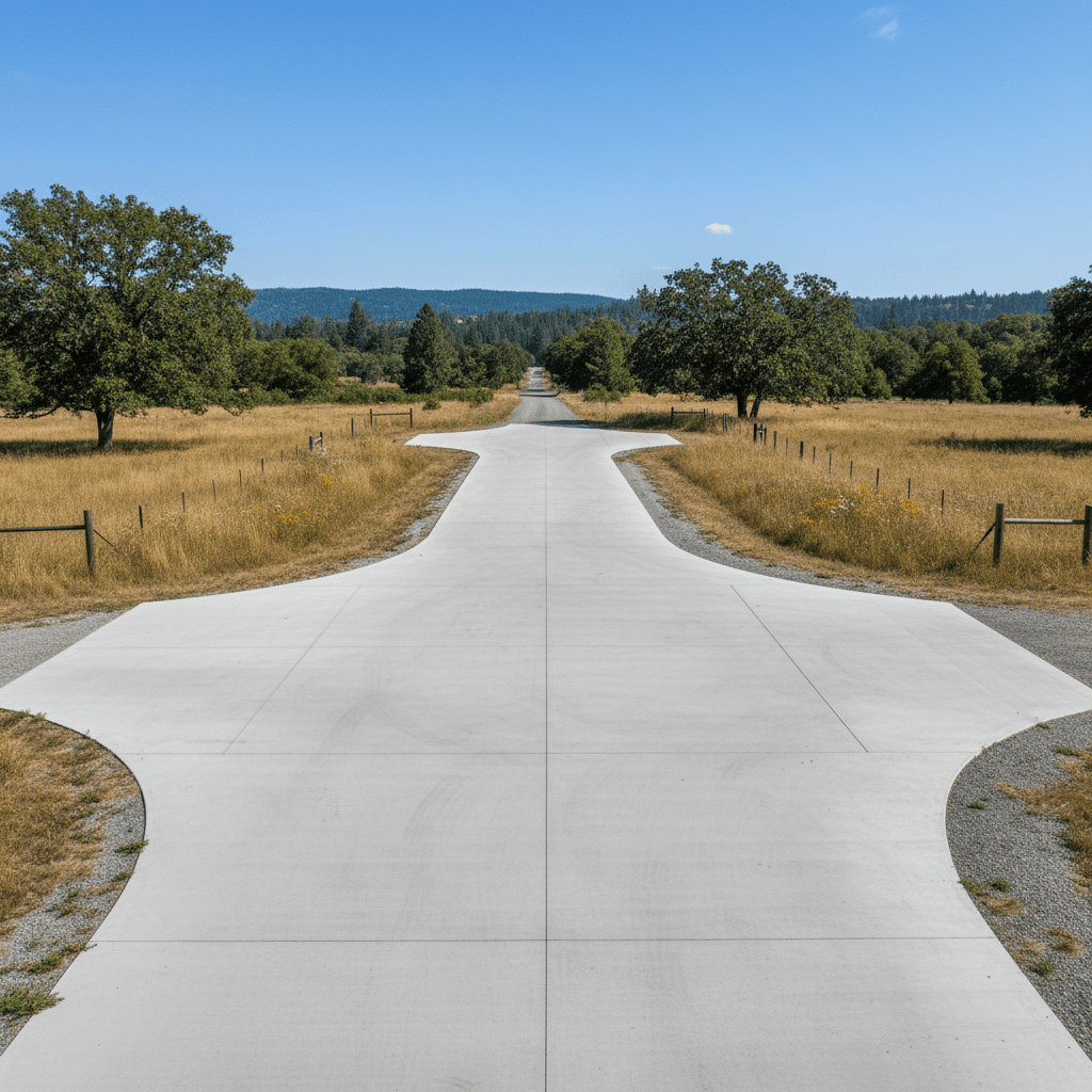 Wide driveway with turnaround area for larger properties