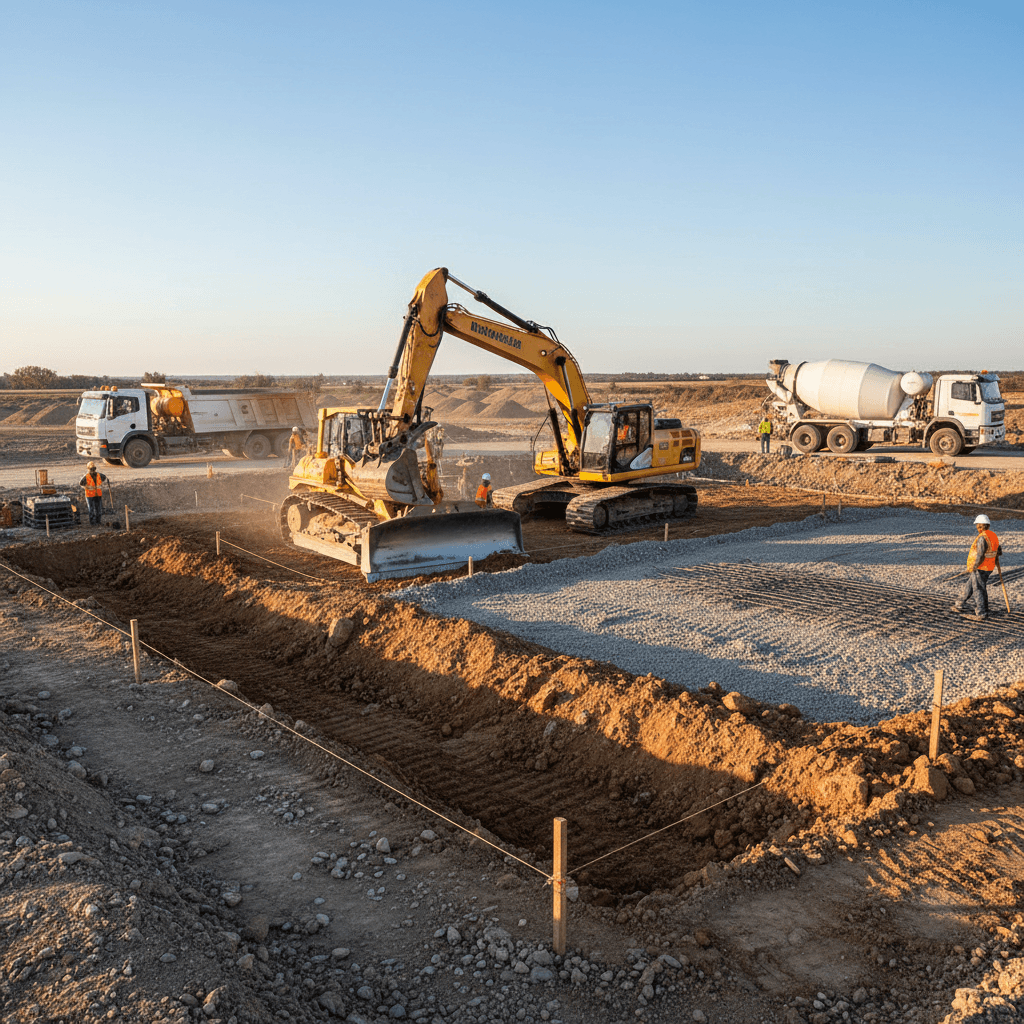 Excavation work site