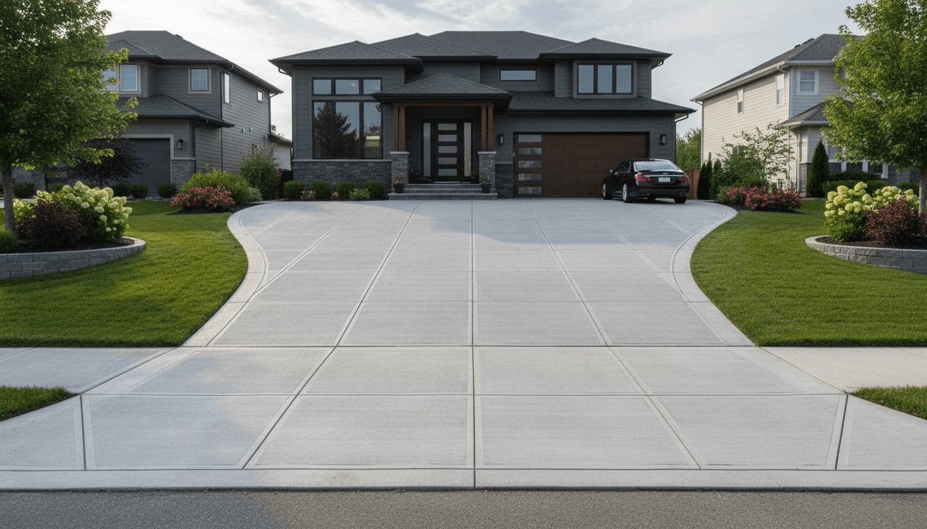 Well-constructed concrete driveway showing quality workmanship and finishing